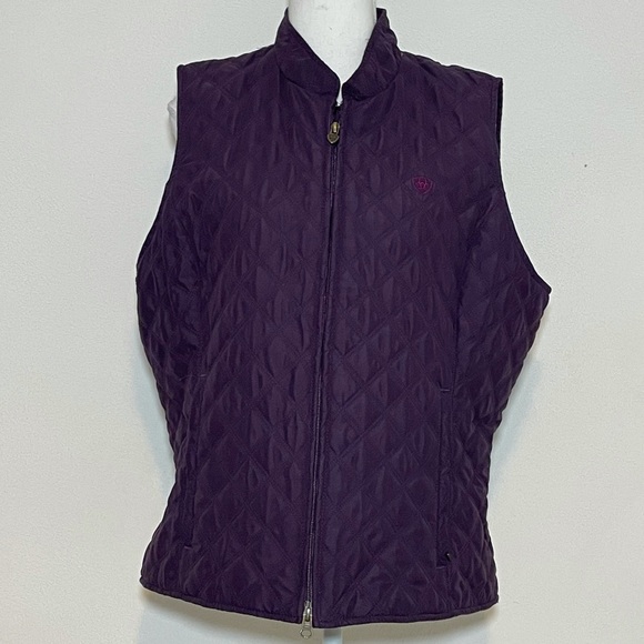 Ariat Jackets & Blazers - Ariat Purple Diamond Quilted Full Zip Vest Size XL